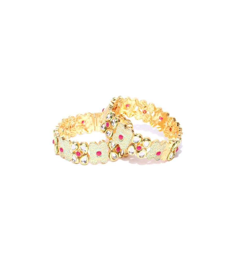 YouBella Jewellery Bangles for Women Stylish Traditional One Gram Gold Plated Bangles for Women and Girls